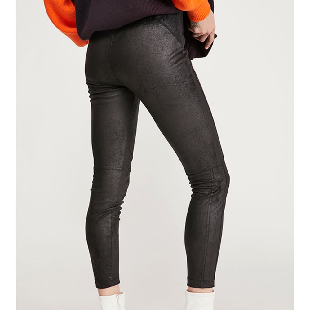 Free People Midnight Vegan Suede Leggings, S